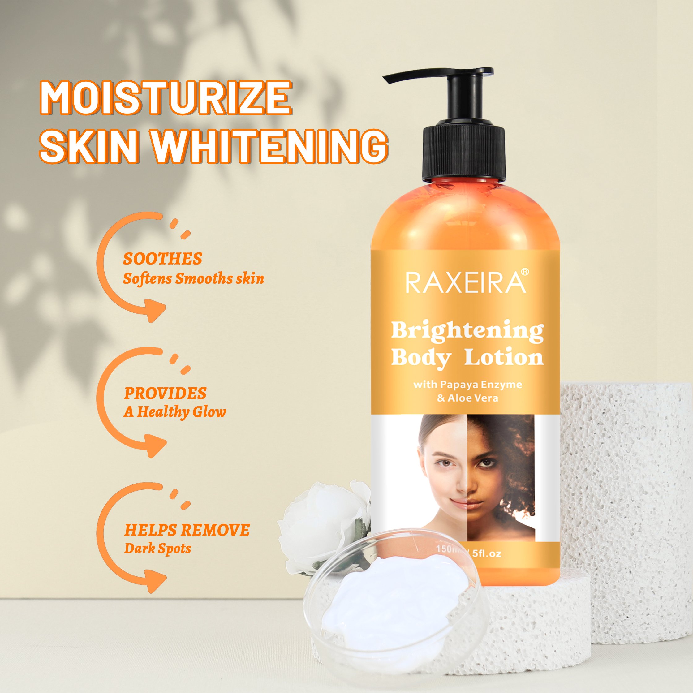 Private Label Organic Papaya Whitening Body Lotion Moisturizing Hyaluronic Acid Papaya Best Whitening Body Lotion
