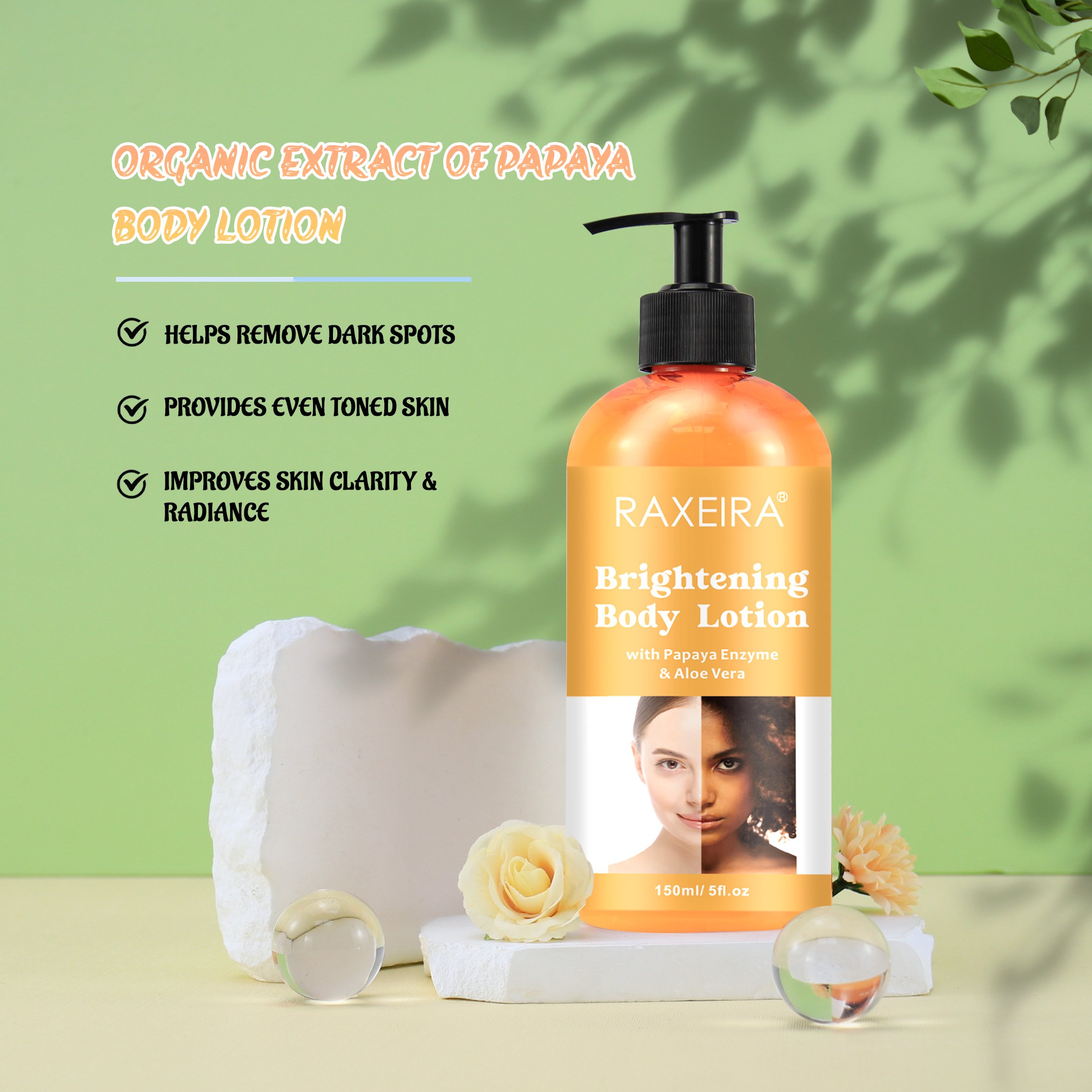 Private Label Organic Papaya Whitening Body Lotion Moisturizing Hyaluronic Acid Papaya Best Whitening Body Lotion
