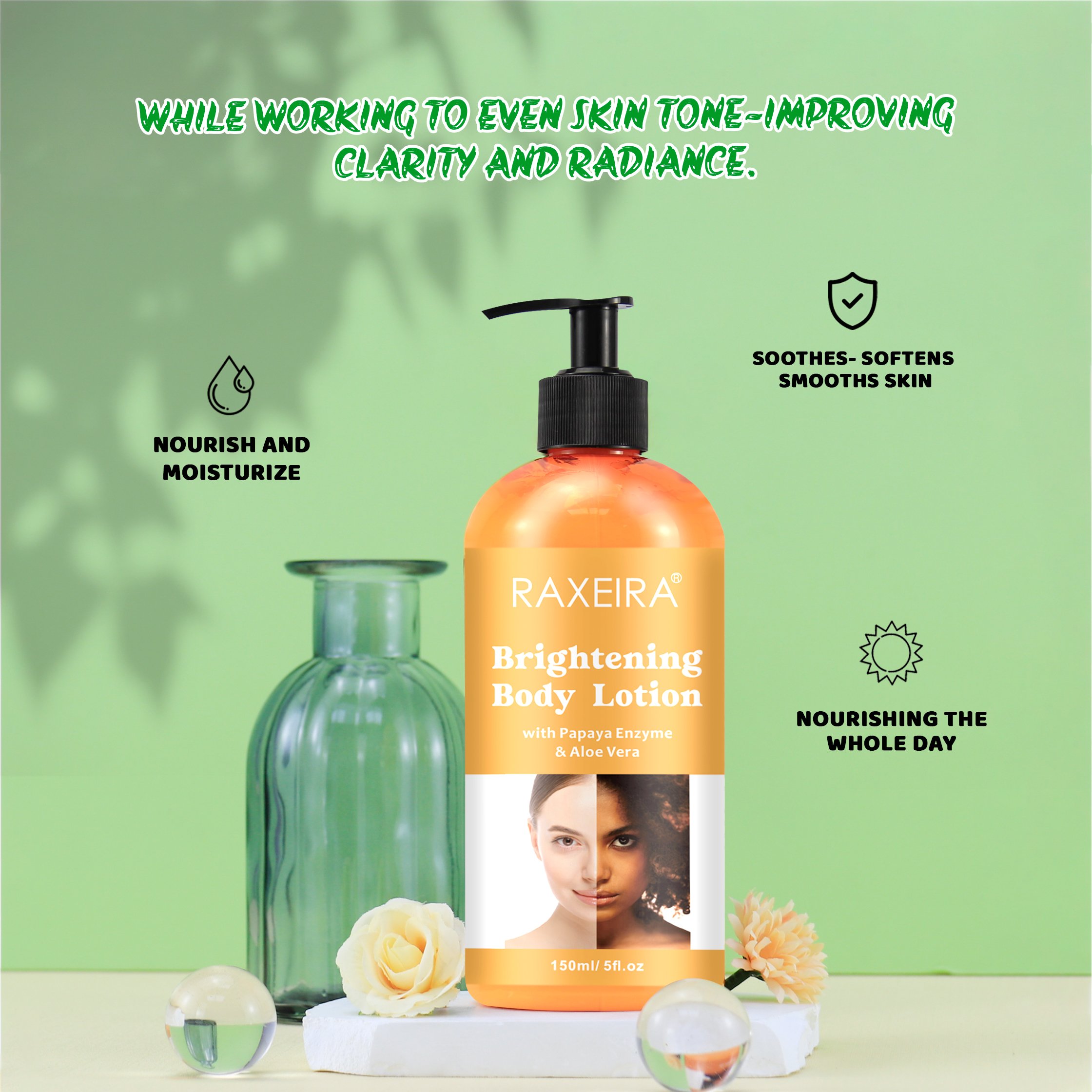 Private Label Organic Papaya Whitening Body Lotion Moisturizing Hyaluronic Acid Papaya Best Whitening Body Lotion