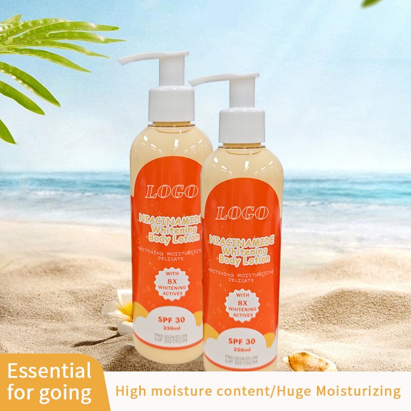 Factory cheap good quality and in stock niacinamide spf 30 lightening whitening moisturizing body lotion shimmer cream