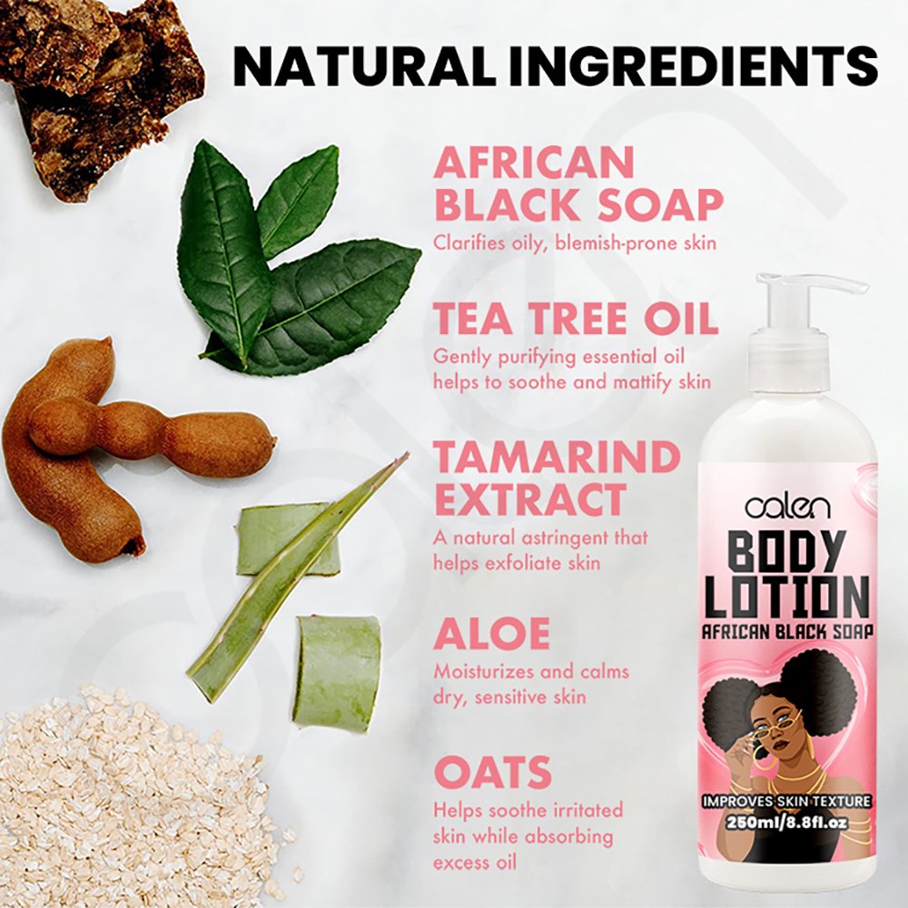 Luxfume 250Ml OEM Moisturizing Improves Skin Texture Body Lotion African Black Soap
