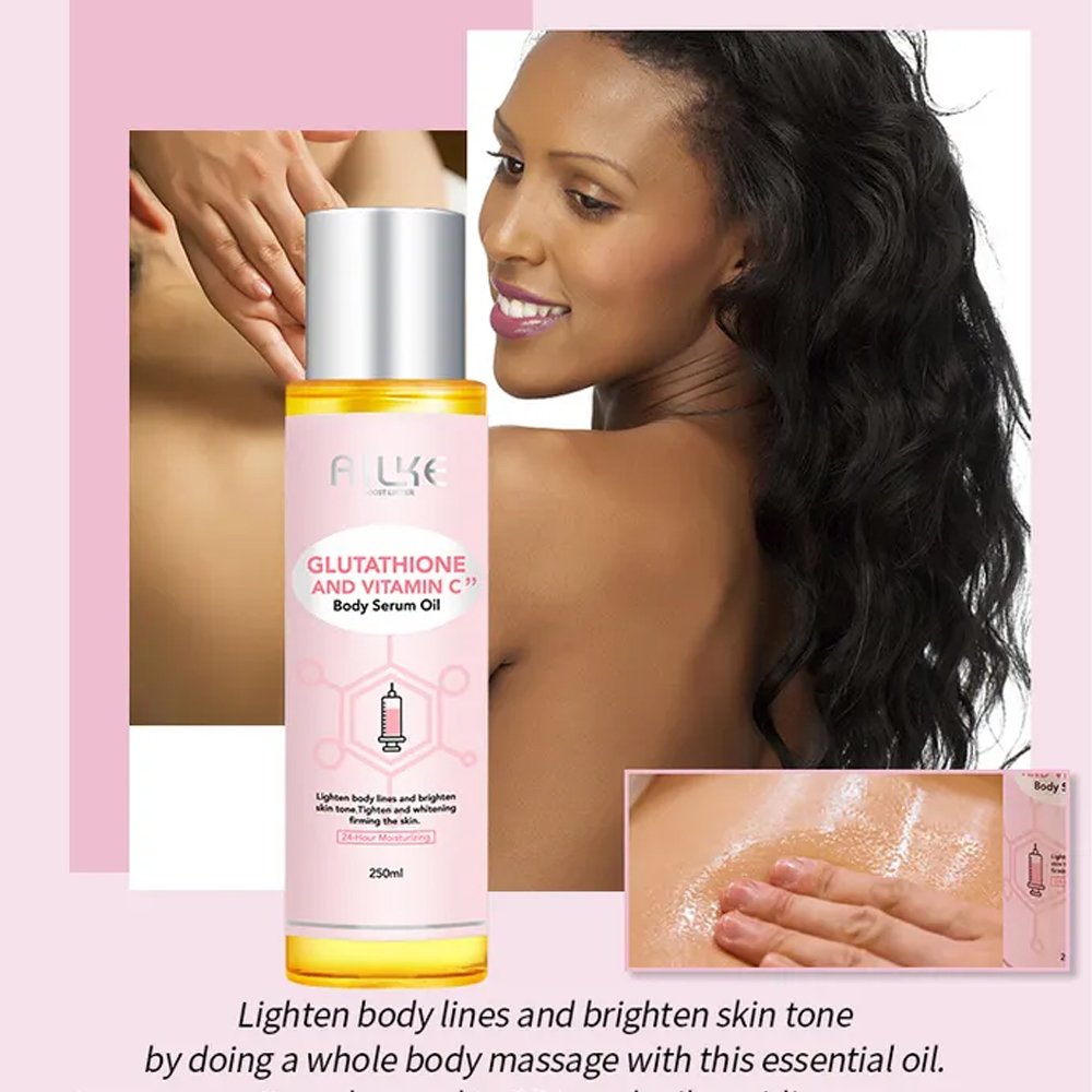5 in 1 Double-Glutathione Vitamin C Body Lotion Whitening Body Cream Firming Body Oil Lightening Soap Skincare Kit