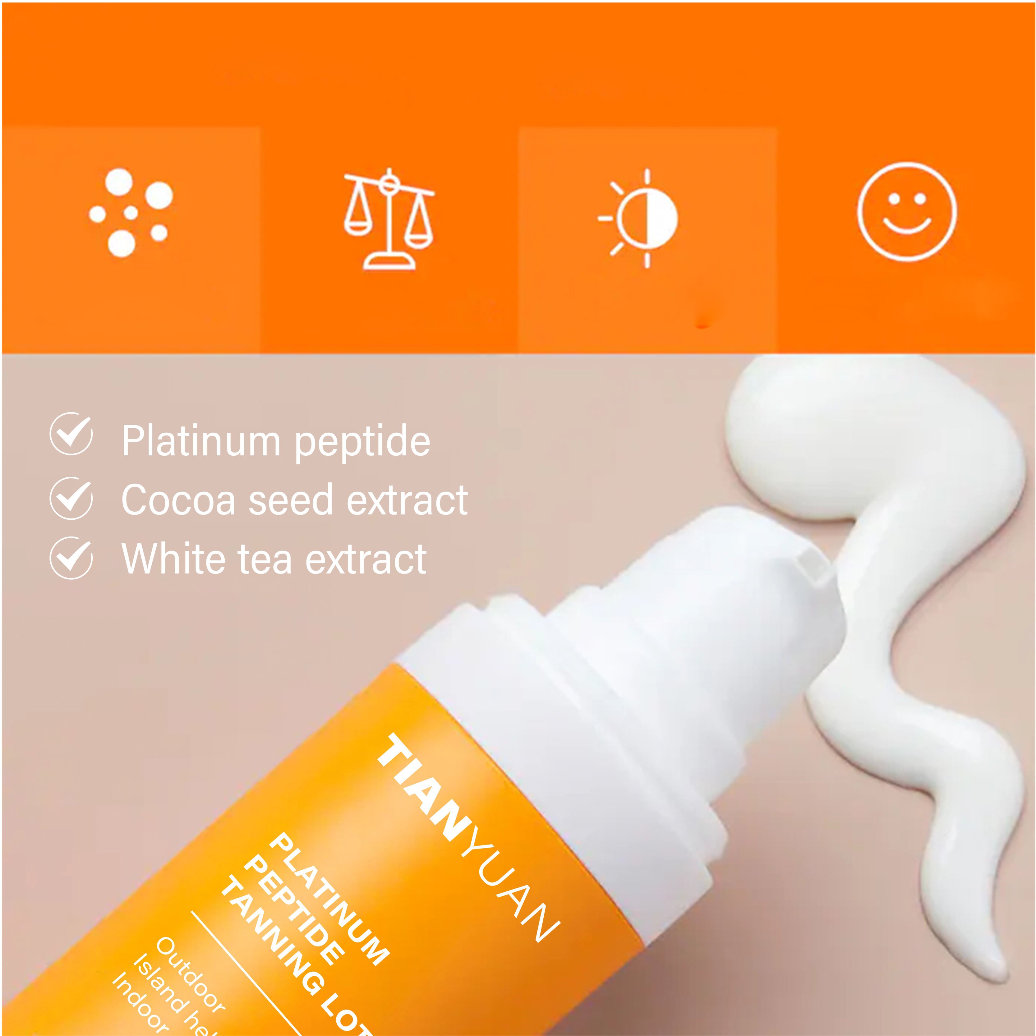 Platinum Peptide Tanning Lotion for Wheat Skin Outdoor Body Bronzer with Skin Care Benefits for Outdoor Use