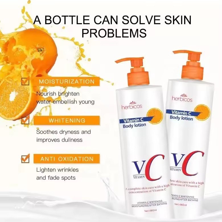 OEM Body Lotion Korea Skin Care Natural Organic Vitamin C Treatment Moisture Whitening Body Lotions For Women