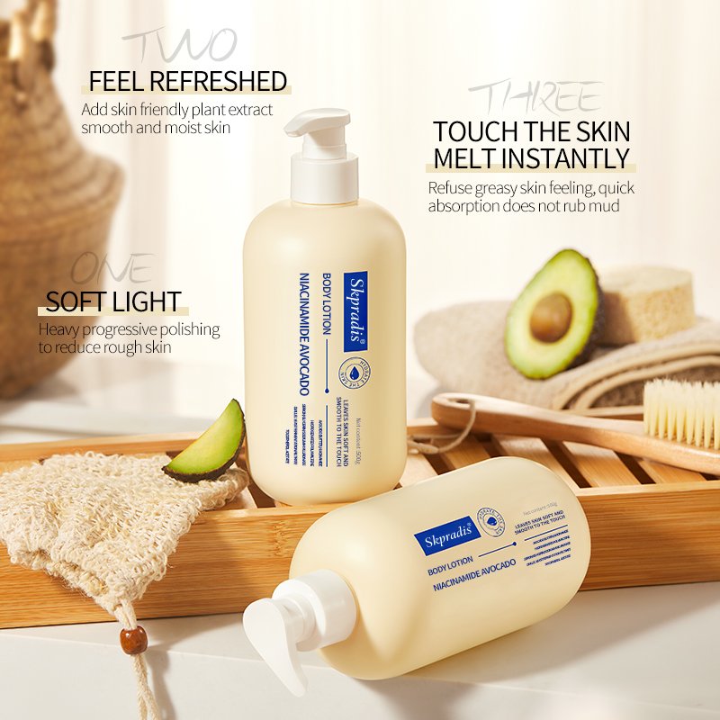 Niacinamide Avocado Body Lotion 500ml Whitening Moisturizing Organic Nourishing Skin Daily Body Care Lotion Private Label