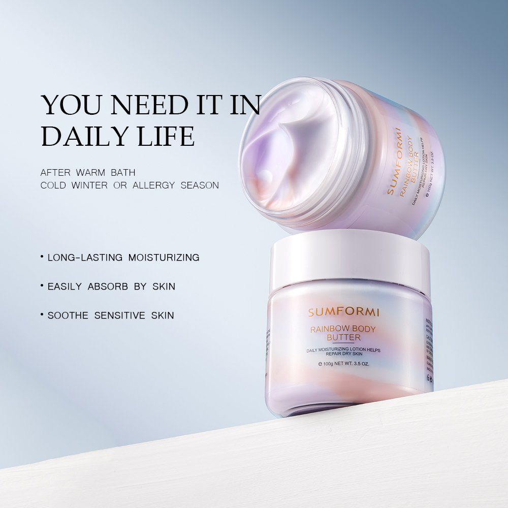 2024 Dry Skin Moisturizing whitening body lotion Organic Fruit Rainbow body lotion Whipped Body Shea Butter