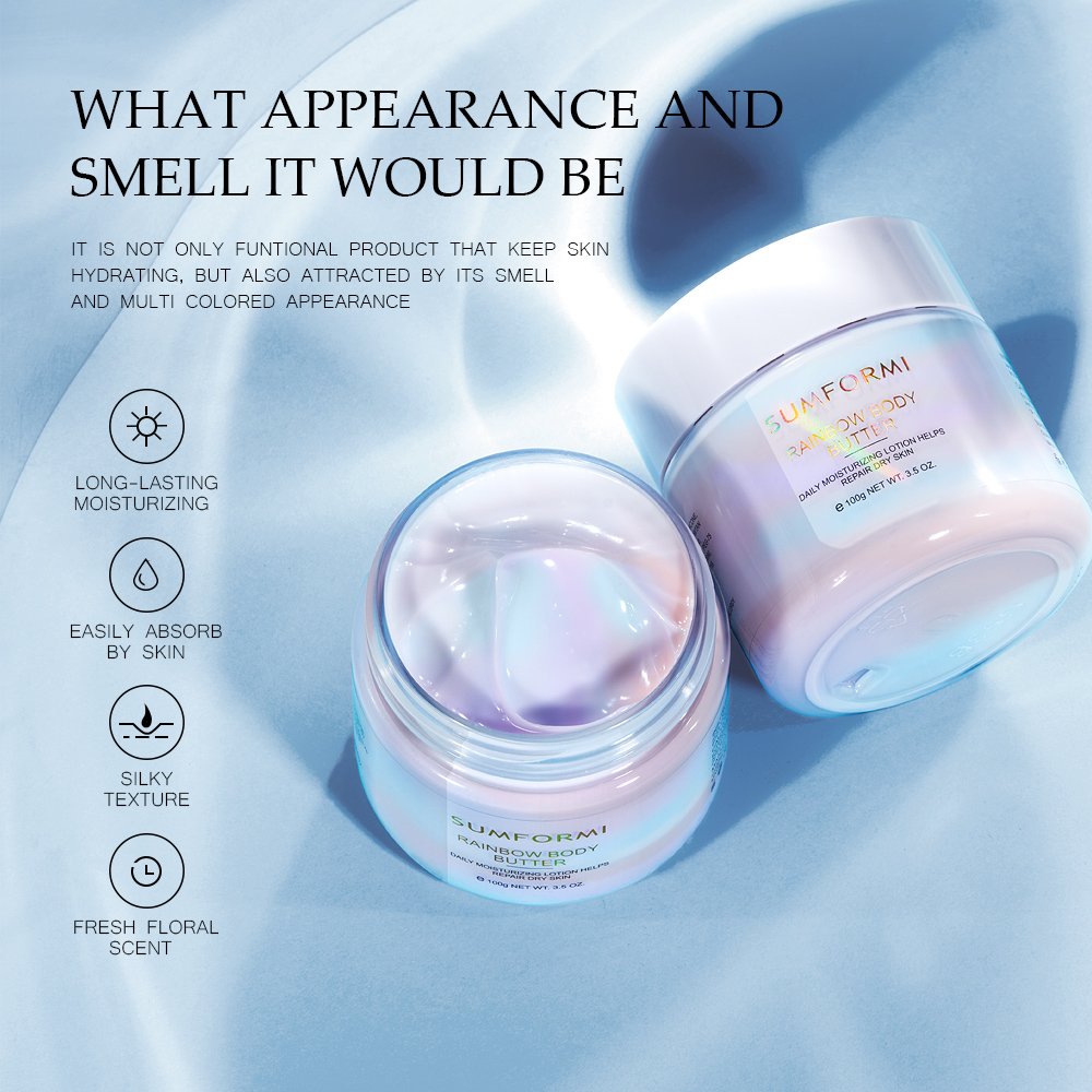 2024 Dry Skin Moisturizing whitening body lotion Organic Fruit Rainbow body lotion Whipped Body Shea Butter