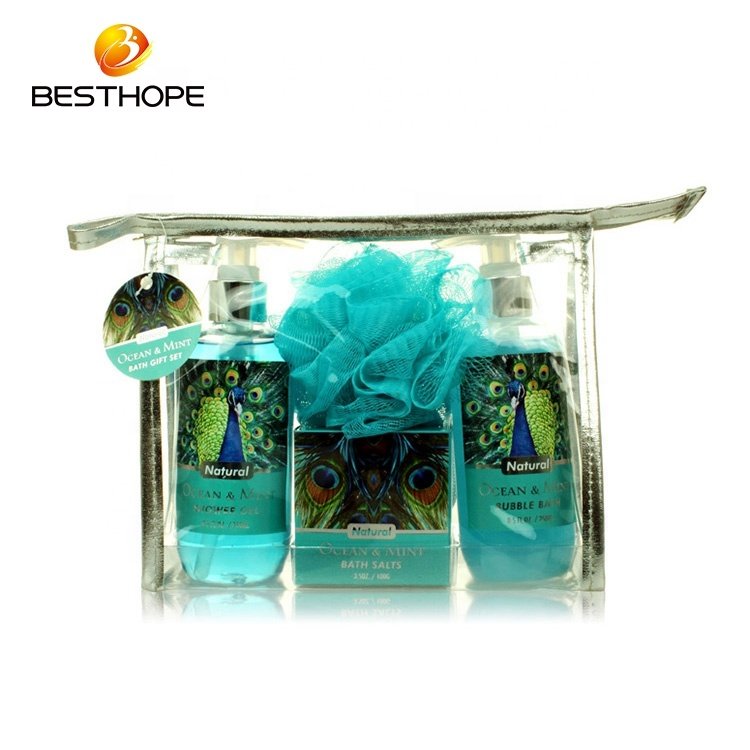 Body Cream And Body Lotion beautiful cleaning Bath Gift Set With Ceramic Tub