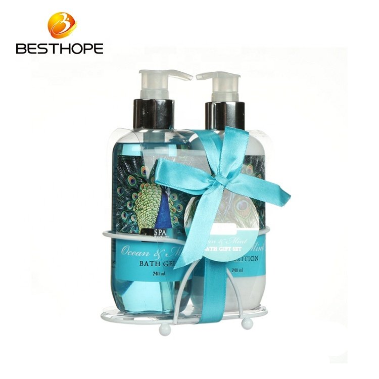 Body Cream And Body Lotion beautiful cleaning Bath Gift Set With Ceramic Tub