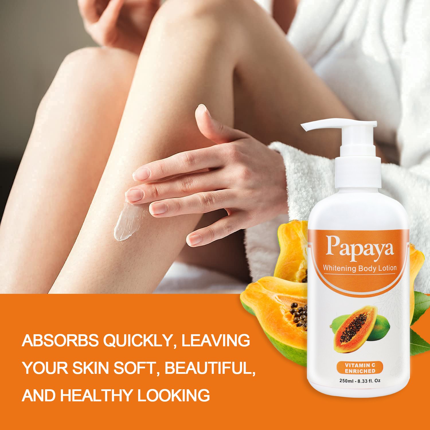 RTS Private Label Vitamin Natural Formula Organic Papaya Remove Spots Skin Care Bleaching Whitening Moisture Body Lotion Cream