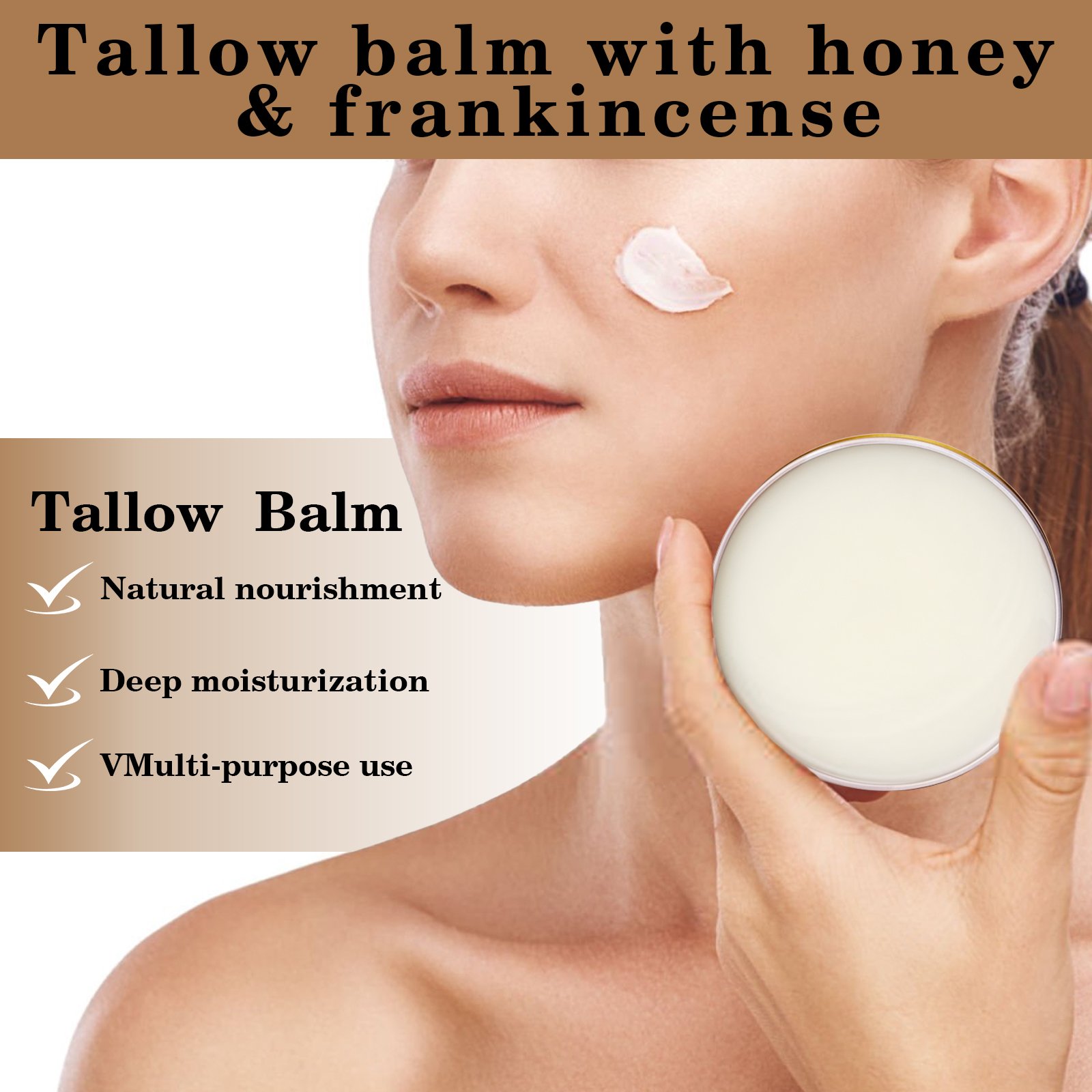 OED/ODM Organic Hydrating Dry Skin Soothing Moisturizing Beef Tallow Face Cream Balm Beef Tallow For Body& Face