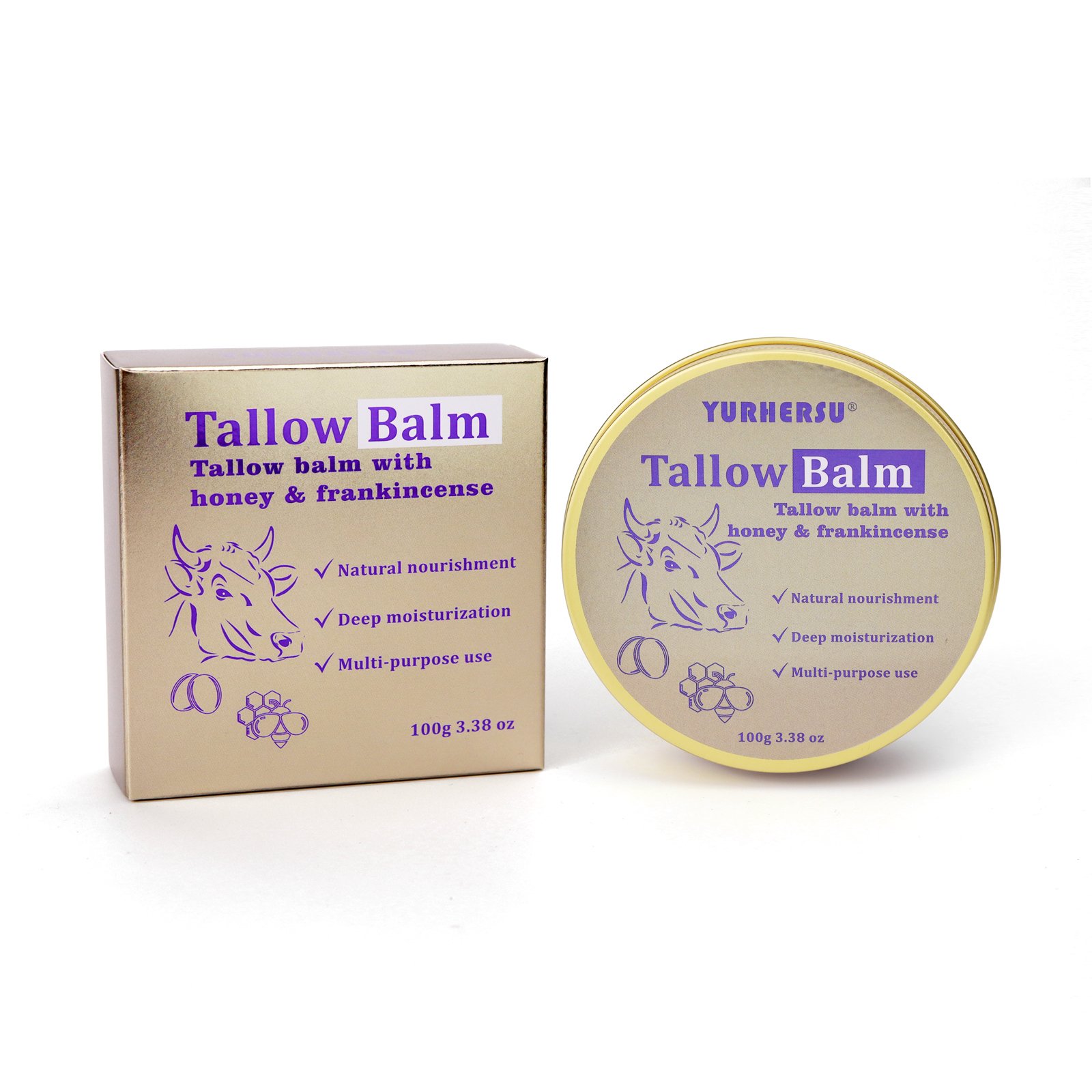 OED/ODM Organic Hydrating Dry Skin Soothing Moisturizing Beef Tallow Face Cream Balm Beef Tallow For Body& Face