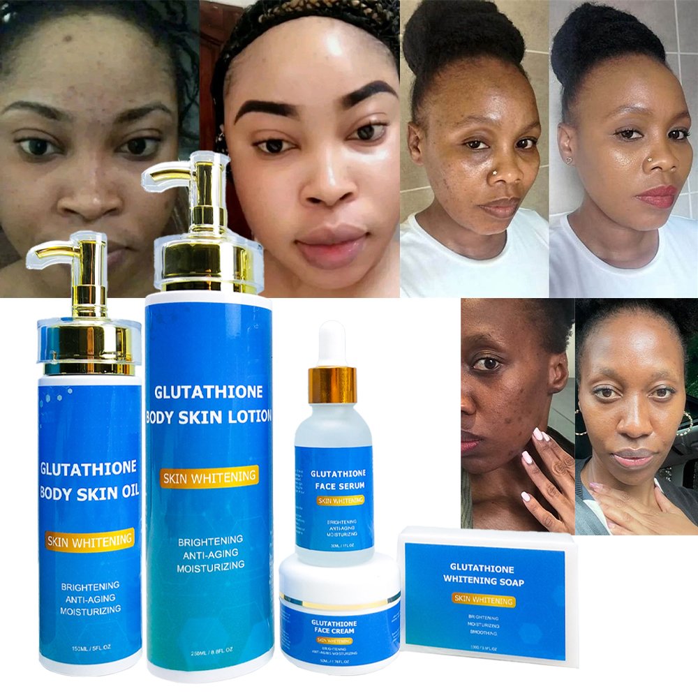 Manufacturer Bleaching Body Lotion Double-Glutathio serum Dark Spot Face Cream Soap Whitening Skin Care Set