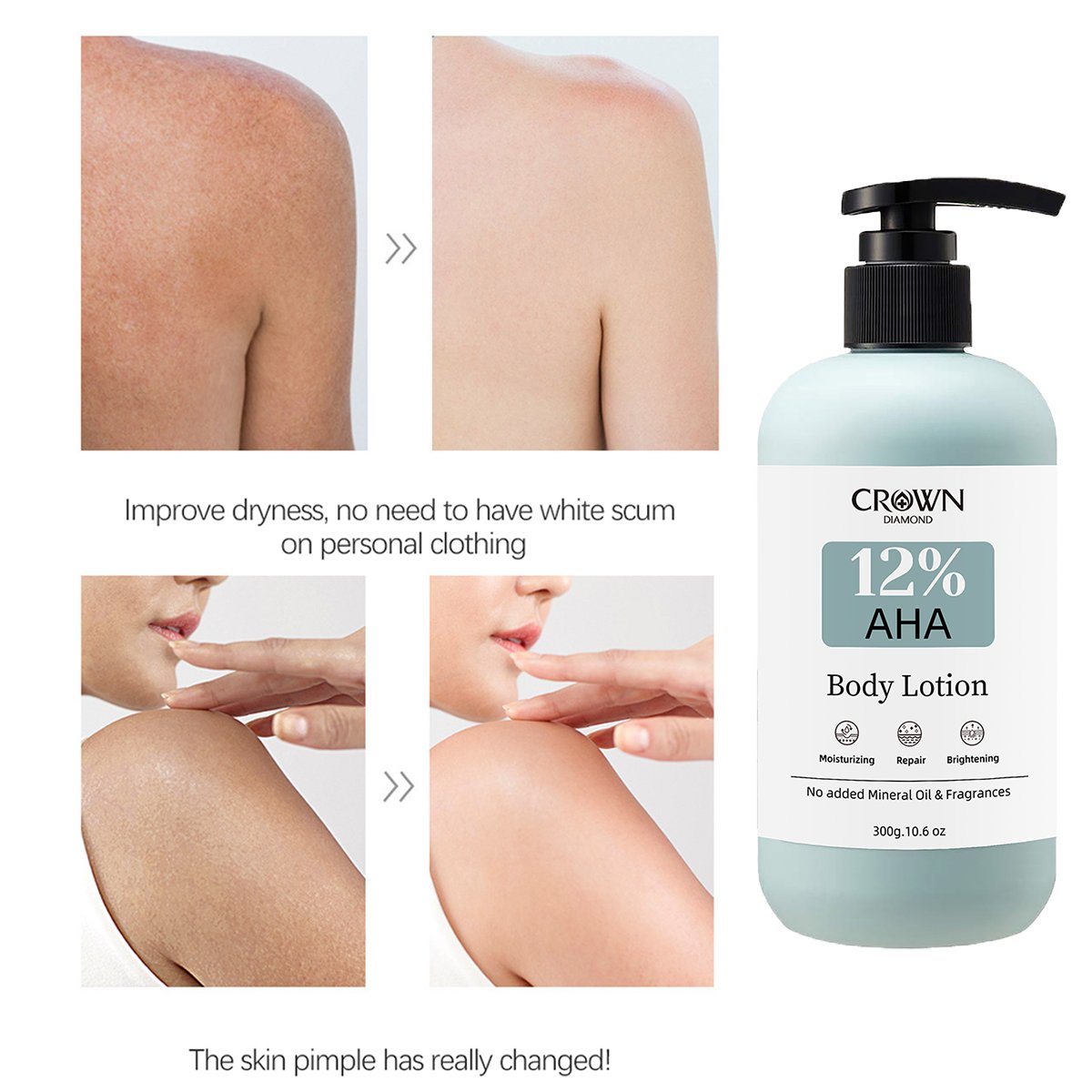 Private Label Natural Skincare Exfoliant Deep Nourishing Repair Firming Fast Brightening Moisturizing Whitening Aha Body Lotion