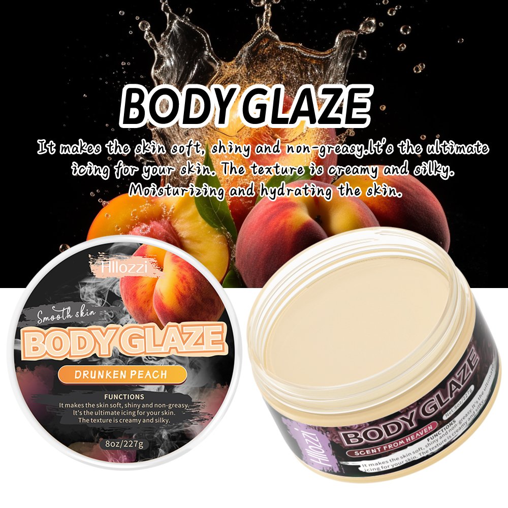 8oz/227g Hllozzi Private Label Peach Donut Body Glaze Pick Your Scent Hot Sale OEMODM Fruit Body Cake Body Butter