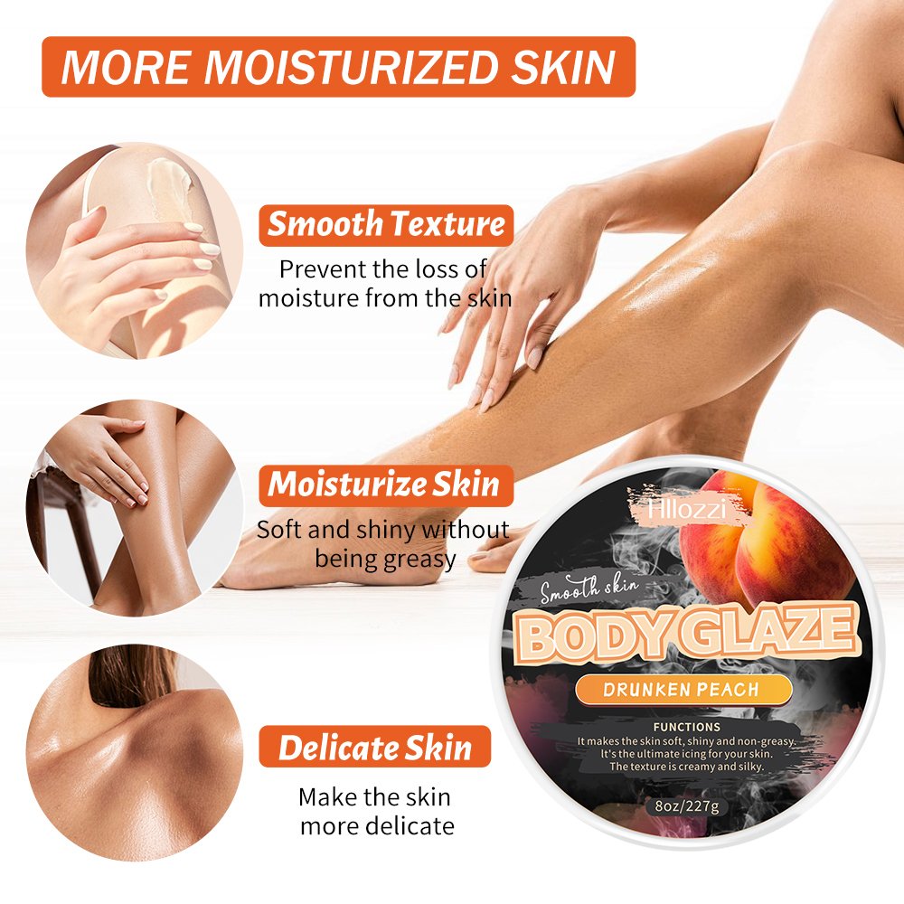 8oz/227g Hllozzi Private Label Peach Donut Body Glaze Pick Your Scent Hot Sale OEMODM Fruit Body Cake Body Butter