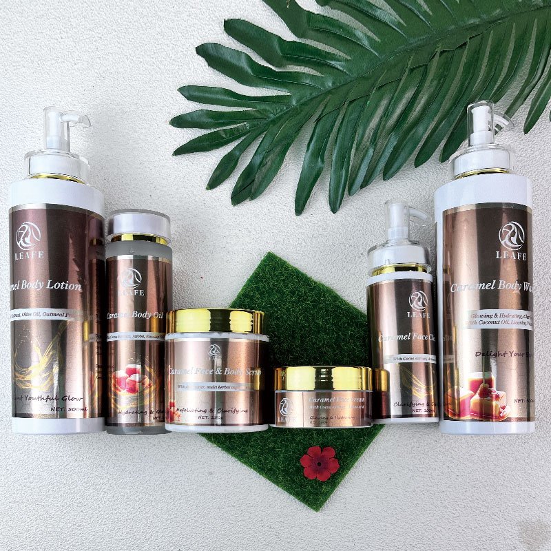 Skin Care Glowing For Black Women Organic Skin Care Product Private Label Hydrating Natural Cocoa Caramel Skin Care Set (New)