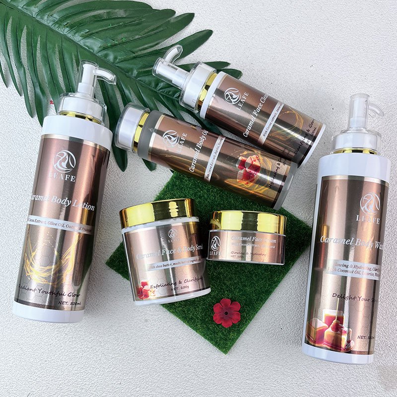 Skin Care Glowing For Black Women Organic Skin Care Product Private Label Hydrating Natural Cocoa Caramel Skin Care Set (New)