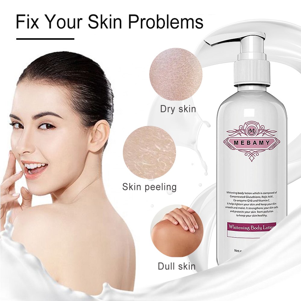 Private Label Skincare Moisturizing With Kojic Acid Vitamin C Whitening Body Lotion Wholesale Gluta Body Lotion