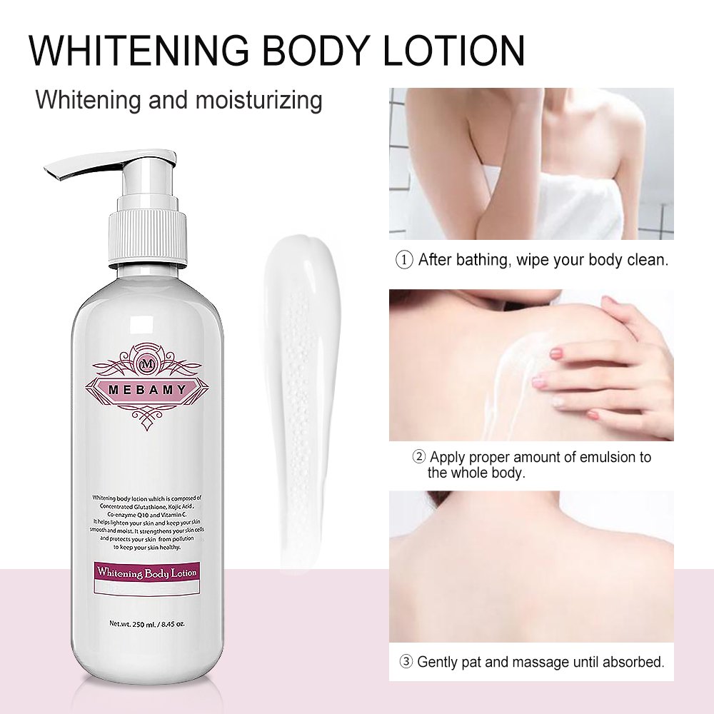 Private Label Skincare Moisturizing With Kojic Acid Vitamin C Whitening Body Lotion Wholesale Gluta Body Lotion
