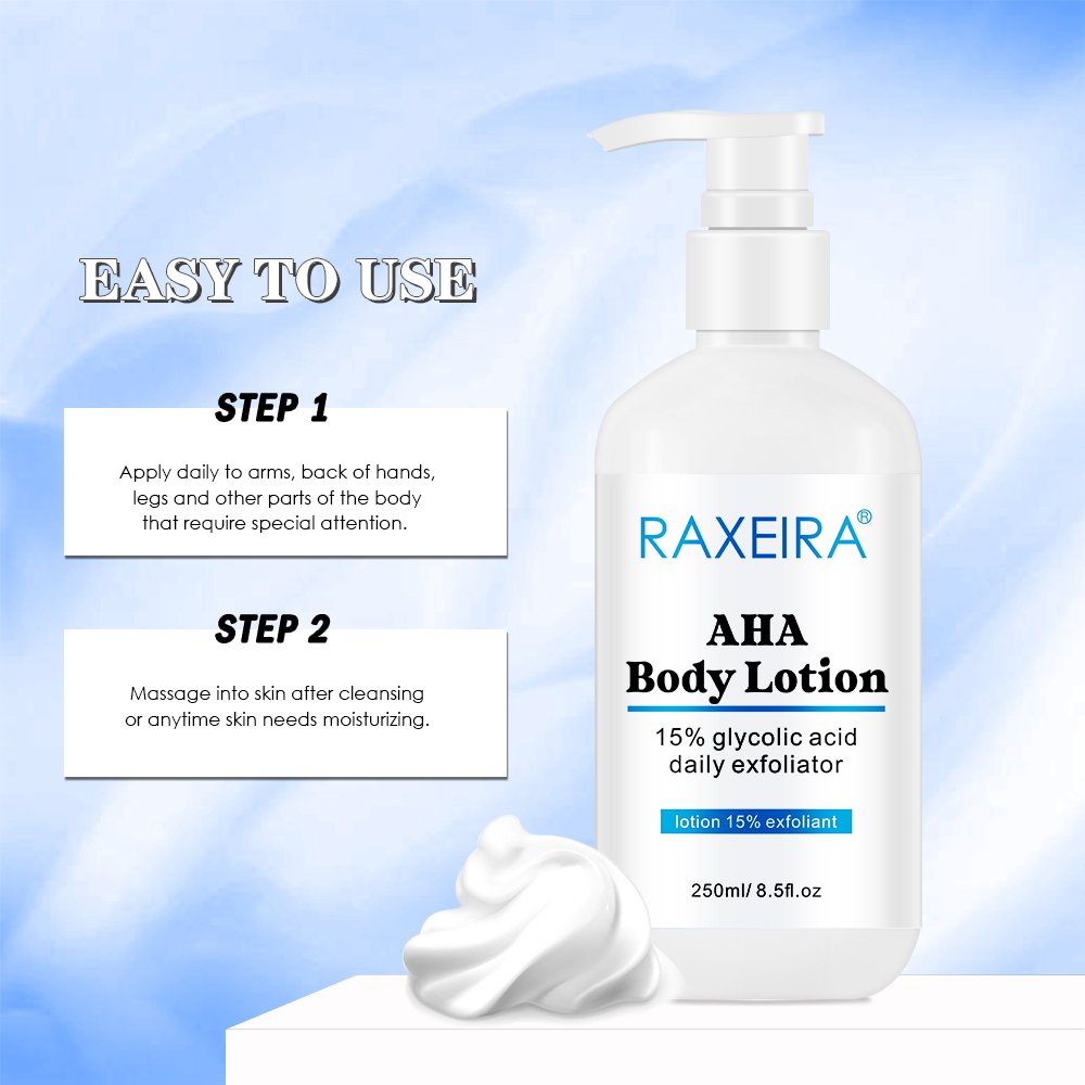 Factory AHA Body Lotion Milk Glycolic Acid Lightening Moisturizer For Black Skin Organic Body Lotion Whitening Private label