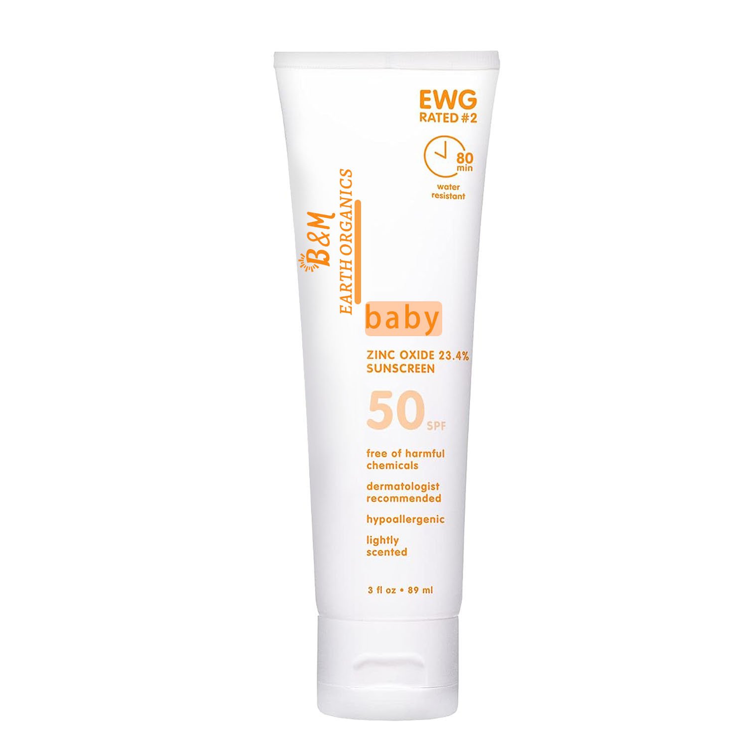 SPF 50 Baby Mineral Sunscreen Safe Natural Sunblock for Babies Water Resistant Sun Cream Broad Spectrum UVA UVB Sun Protection