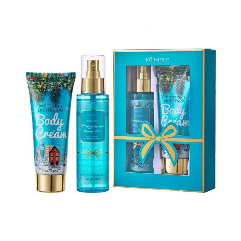 Private Label KORMESIC Mini Set Christmas Body Spray And Lotion Set Mositure Hand Body Lotion