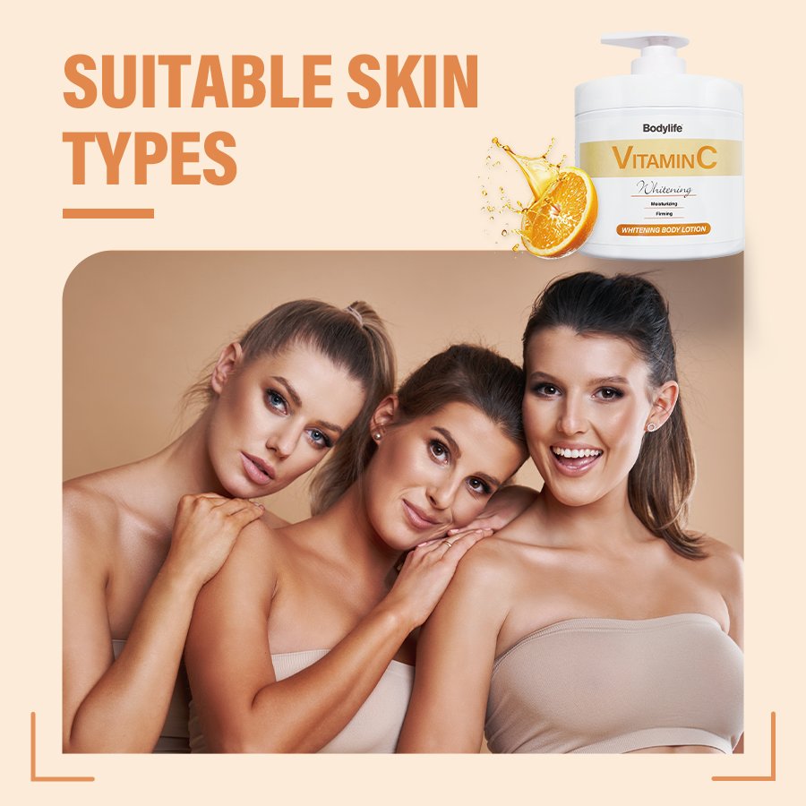 Best OEM Private Label Vegan Organic Body Lotion Natural Vitamin C Moisturizer Brightening Lightening Skin Whitening Body Lotion
