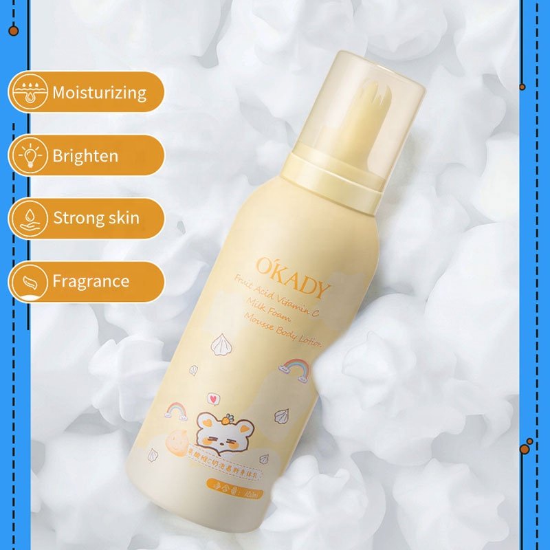 Cosmetic Wholesale Body Moisturizer Foam - Fruit Acid VC Milk Froth Moisturizing Whipped Mousse - Flower Shape Foam Body Lotion