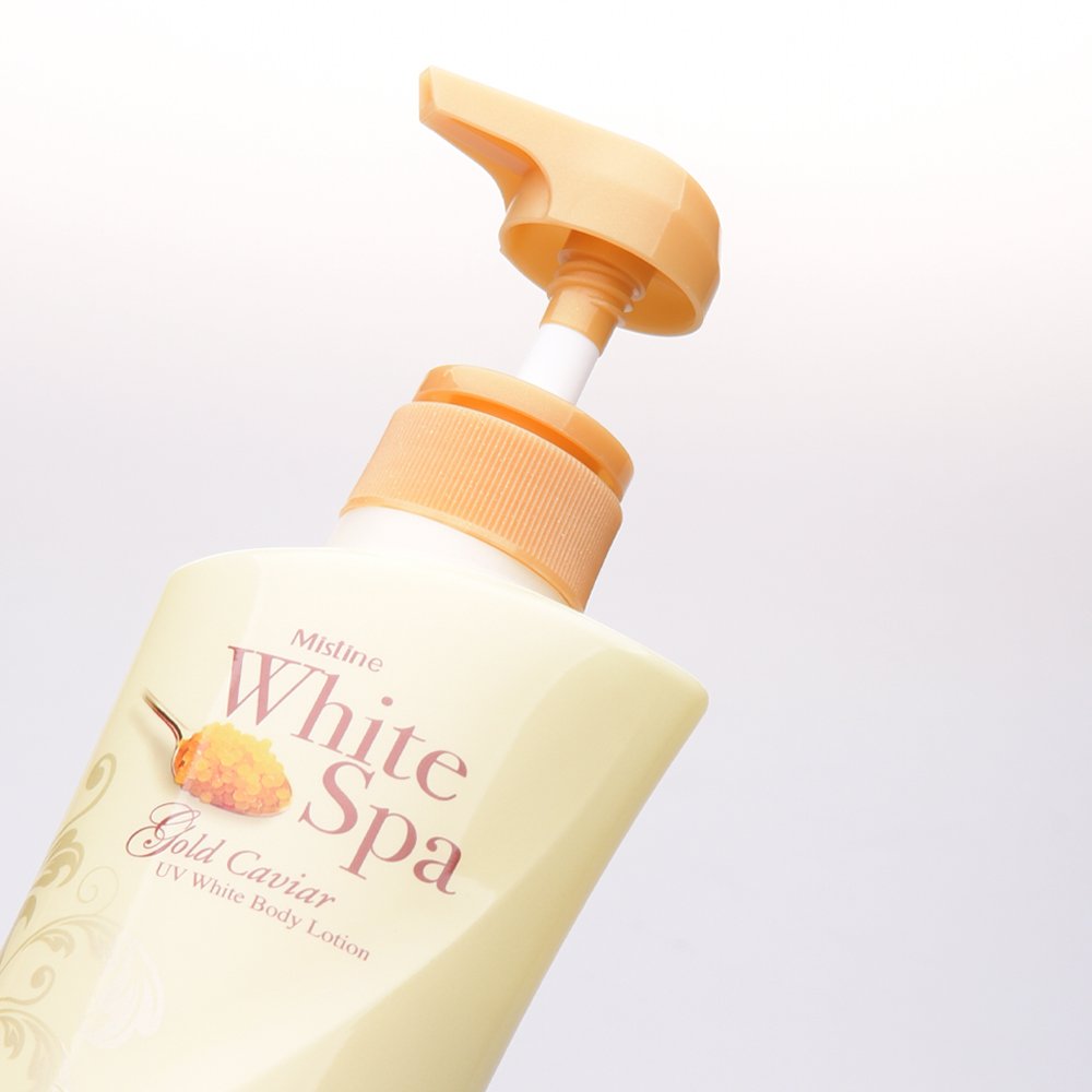 MISTINE WHITE SPA GOLD CAVIAR UV WHITE BODY LOTION 400ML Youthful Anti-Aging Formula Rejuvenation Radiant Thai Lotion Cosmetic