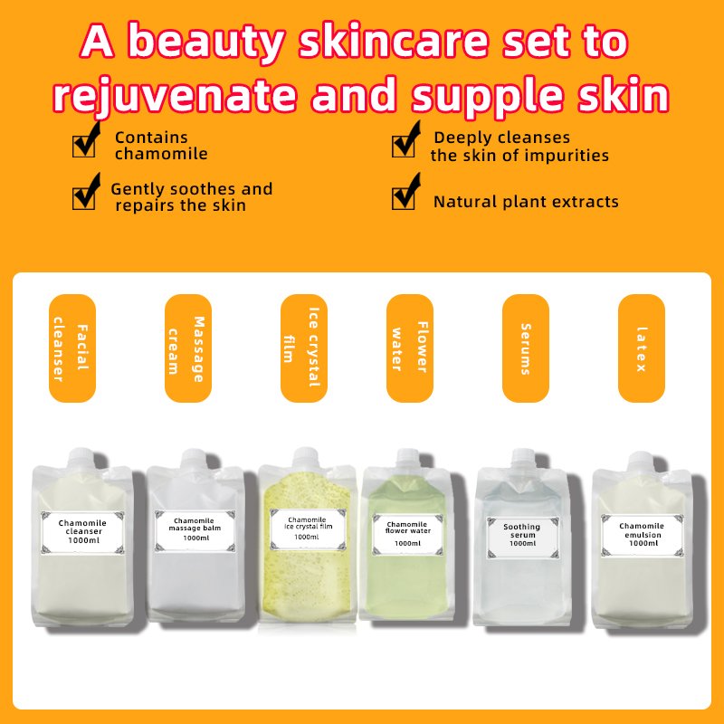Chamomile Skin Care Set Anti Aging Organic Soap Whltening Beauty Serum Diamond Brightening Body Lotion Whitening Set