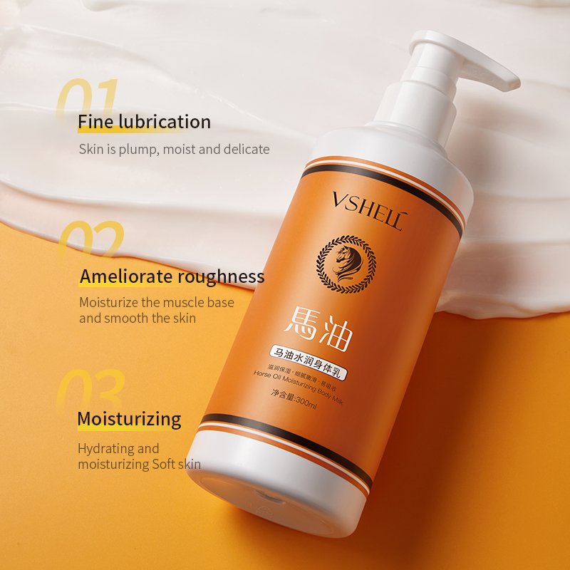 OEM Moisturizing Horse Oil Body Lotion 300ml / 10.14 fl oz Deep Hydration Skin Nourishment Dry Skin Softening Body Cream