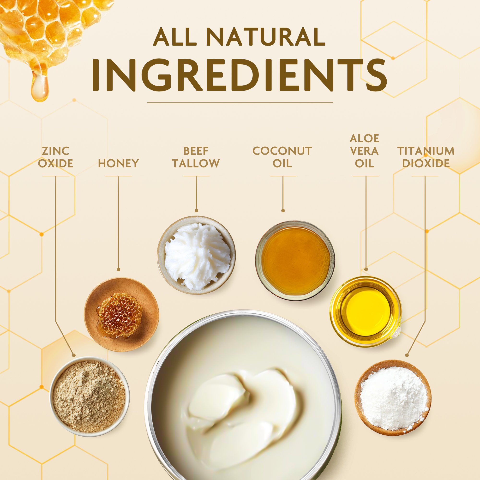 Private Label Organic Grass-Fed Beef Tallow Balm with Raw Honey Moisturizing Cream for Body Lotion Beef Tallow for Skin