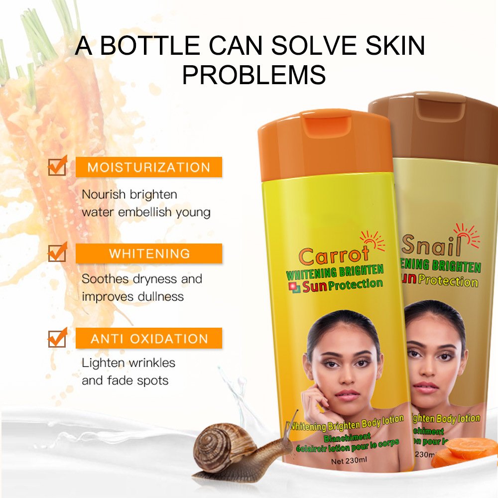 OEM/ODM Private Label Snail Serum Carrot Extract Skin Lighting And Nourishing Body Lotion