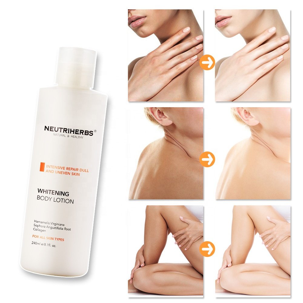 Oem Private Label Neutriherbs Repairing Glutathione Collagen Vitamin E Whitening Body Lotion For Dark Skin