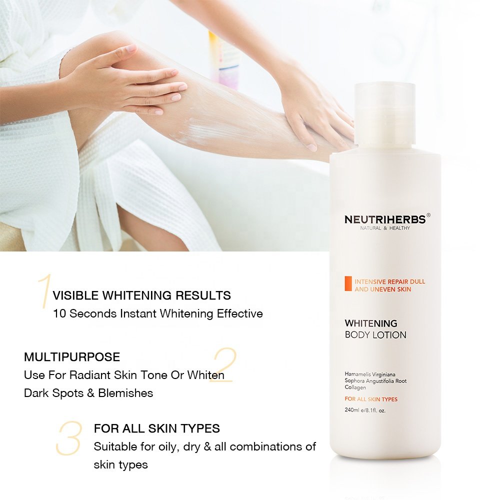 Oem Private Label Neutriherbs Repairing Glutathione Collagen Vitamin E Whitening Body Lotion For Dark Skin