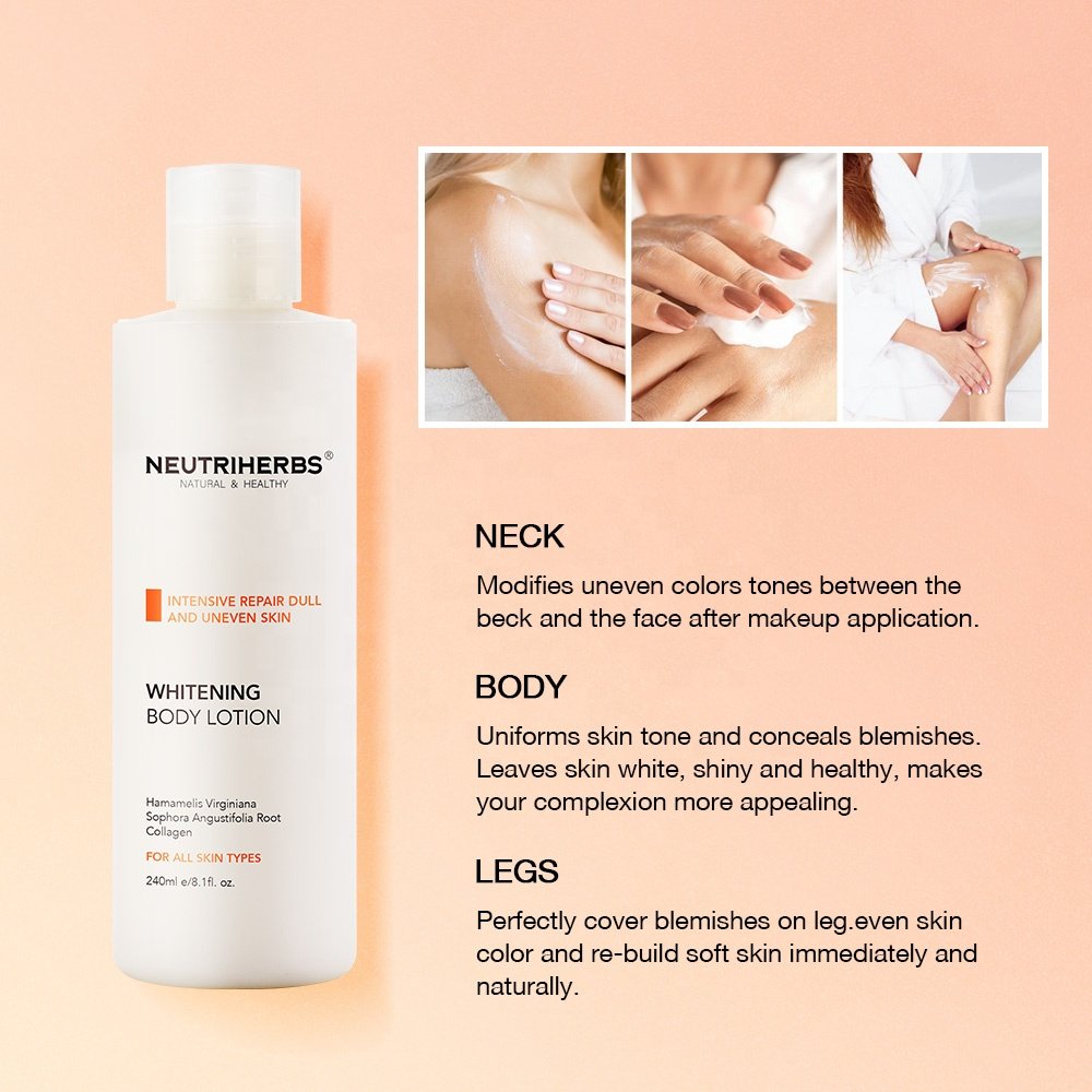 Oem Private Label Neutriherbs Repairing Glutathione Collagen Vitamin E Whitening Body Lotion For Dark Skin