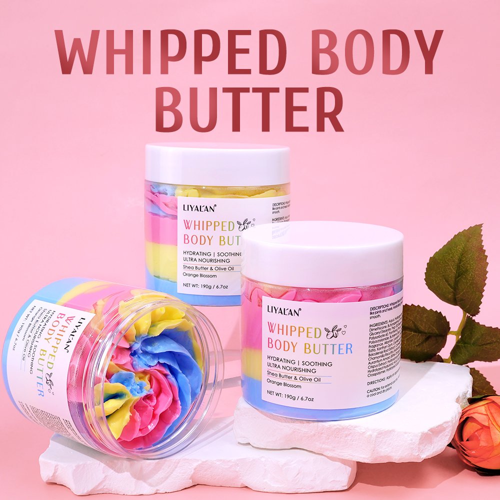 Private Label Rainbow Organic Shea Butter Skin Brighten Nourishing Hydrating Vegan Whipped Body Butter