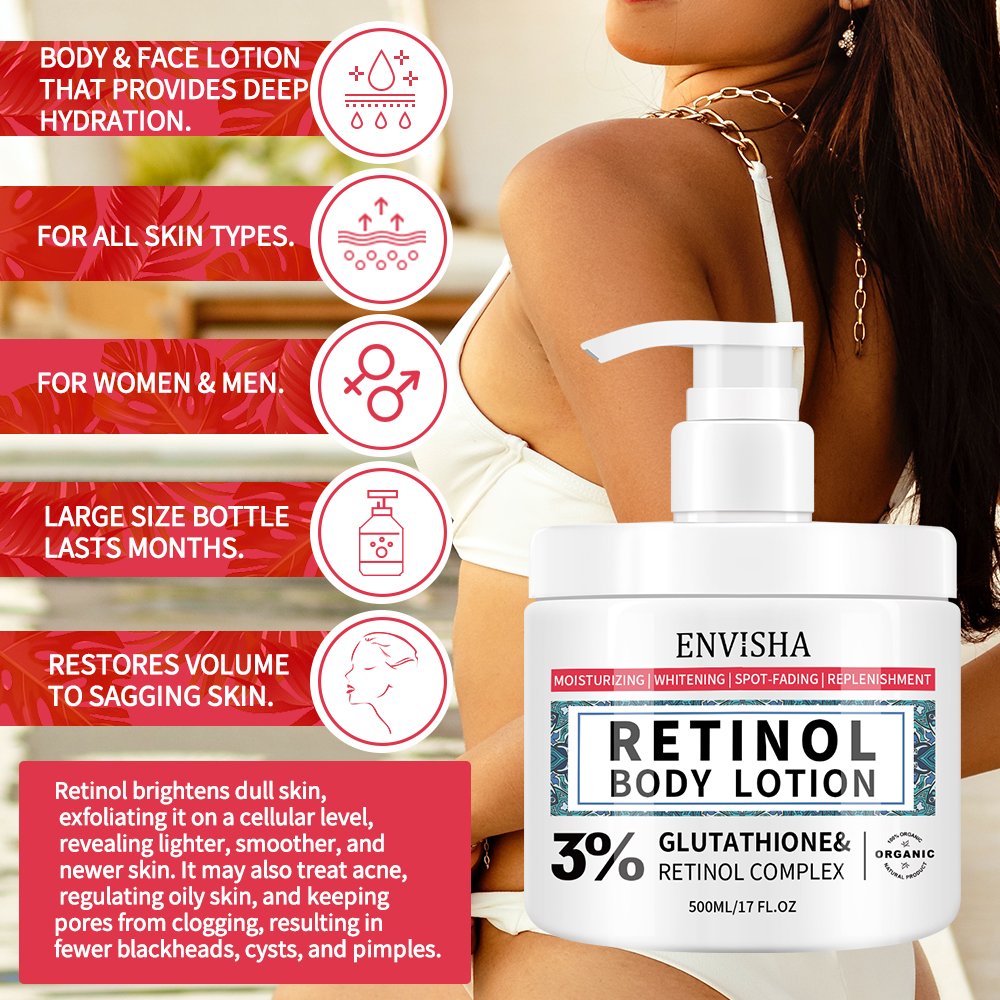 Wholesale Retinol Body Lotion Private Label Body Smoothing Whitening Cream For Black Skin