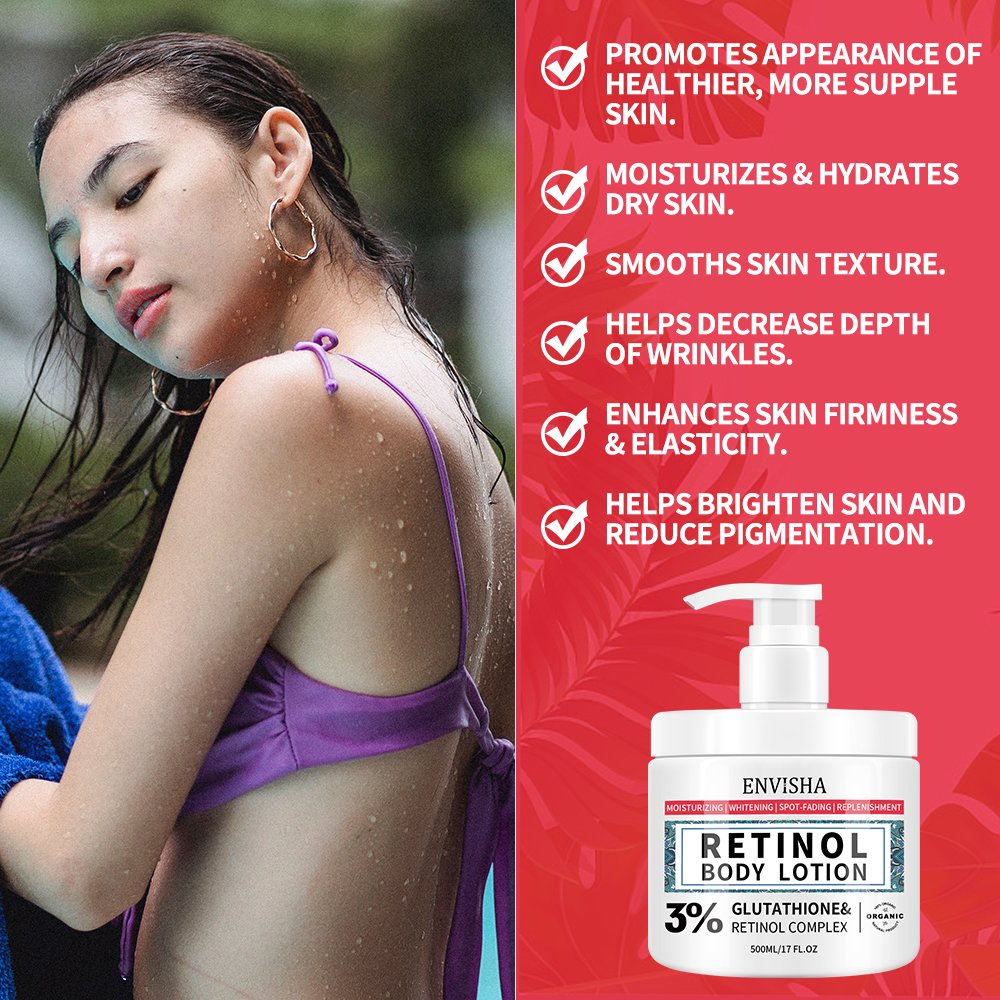 Wholesale Retinol Body Lotion Private Label Body Smoothing Whitening Cream For Black Skin