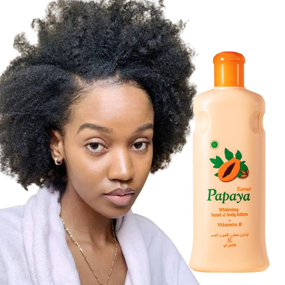 Private Label Radiant 300ML Papaya Whitening Body Milk Clean Rough Skin Dark Spots Hydrating Even Complexion Fast Absorption