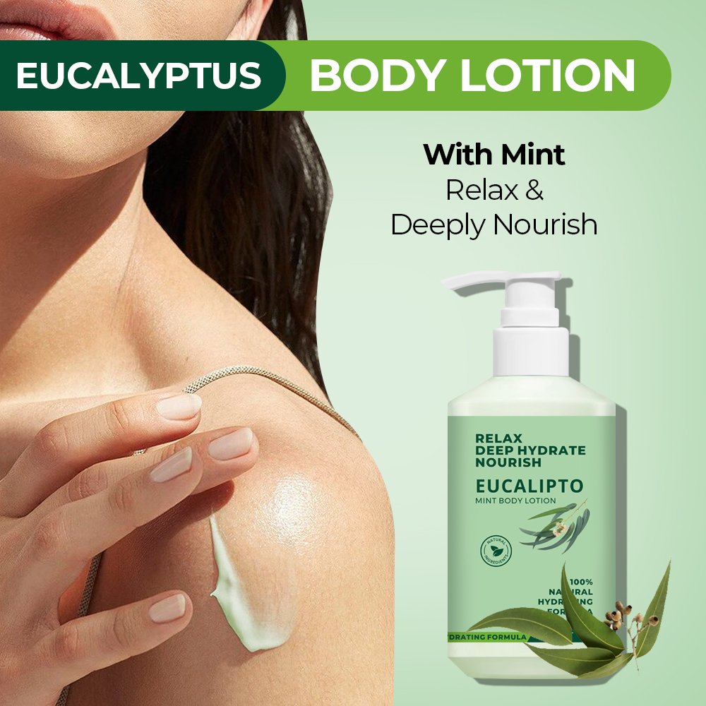 Private Label Natural Women Body Care Products Eucalyptus Mint Moisturizing Whitening Nourishing Dry Skin Body Cream Lotion