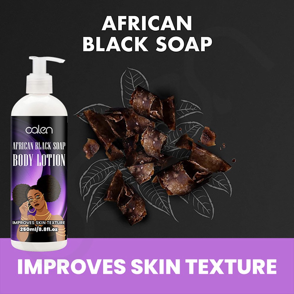 Oalen 250Ml Private Label Herbal Improves Skin Texture African Black Soap Body Lotion