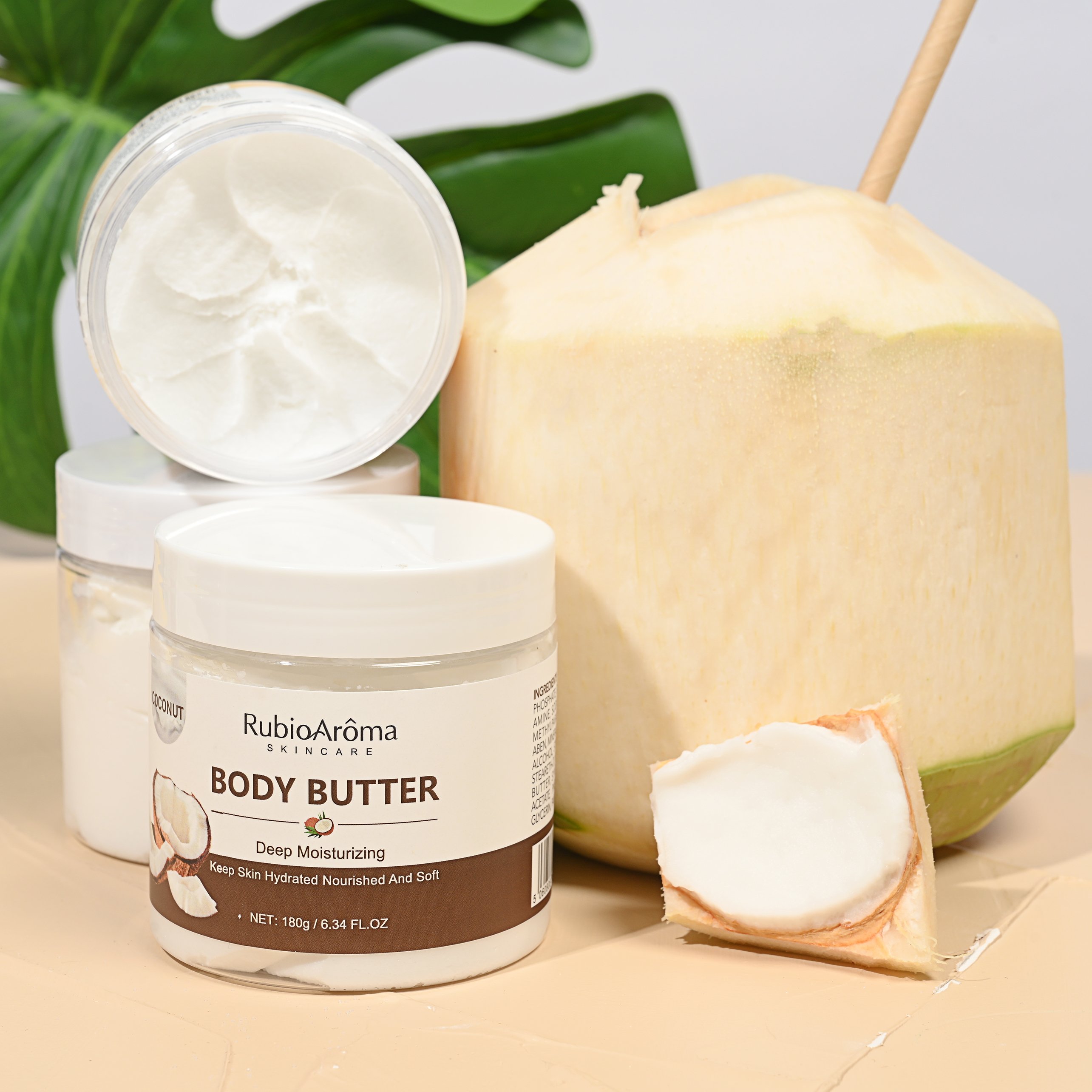 Huati Sifuli RubioAroma rainbow Organic Whipped Body Shea Butter Cream Skin Moisturizing Whitening Coconut Mango Body butter
