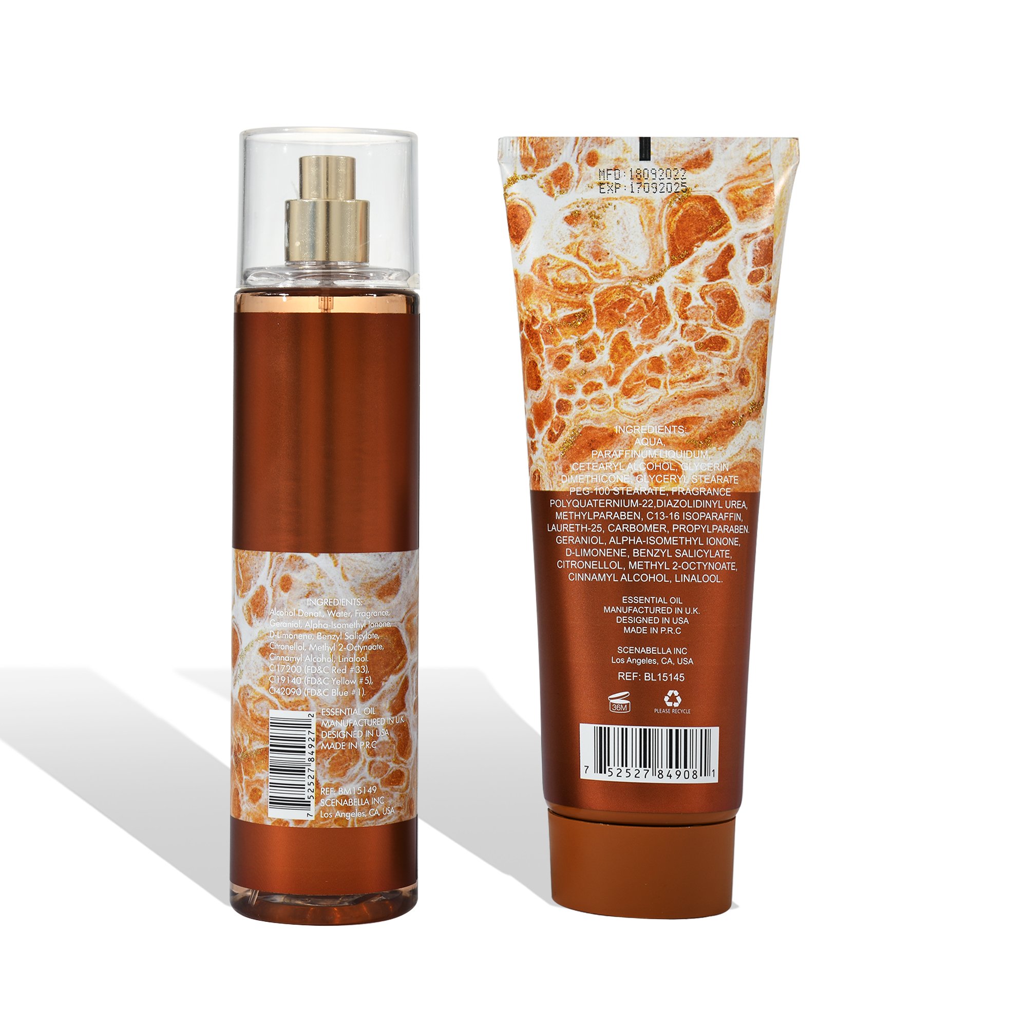 236ml Manufacturing body spray fragrance body mist and body lotion set SG0122