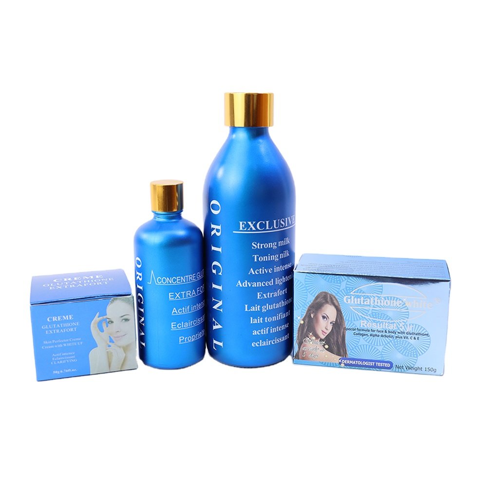 New Skin care Kit New Exclusive Strong Milk Lati Glutathio Concentre Eclaircissan Blue Beauty Whitening Set For Women