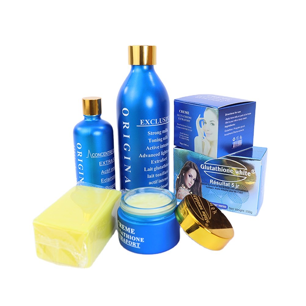 New Skin care Kit New Exclusive Strong Milk Lati Glutathio Concentre Eclaircissan Blue Beauty Whitening Set For Women