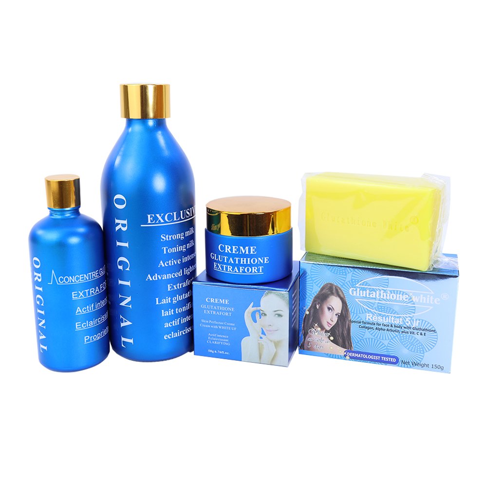 New Skin care Kit New Exclusive Strong Milk Lati Glutathio Concentre Eclaircissan Blue Beauty Whitening Set For Women