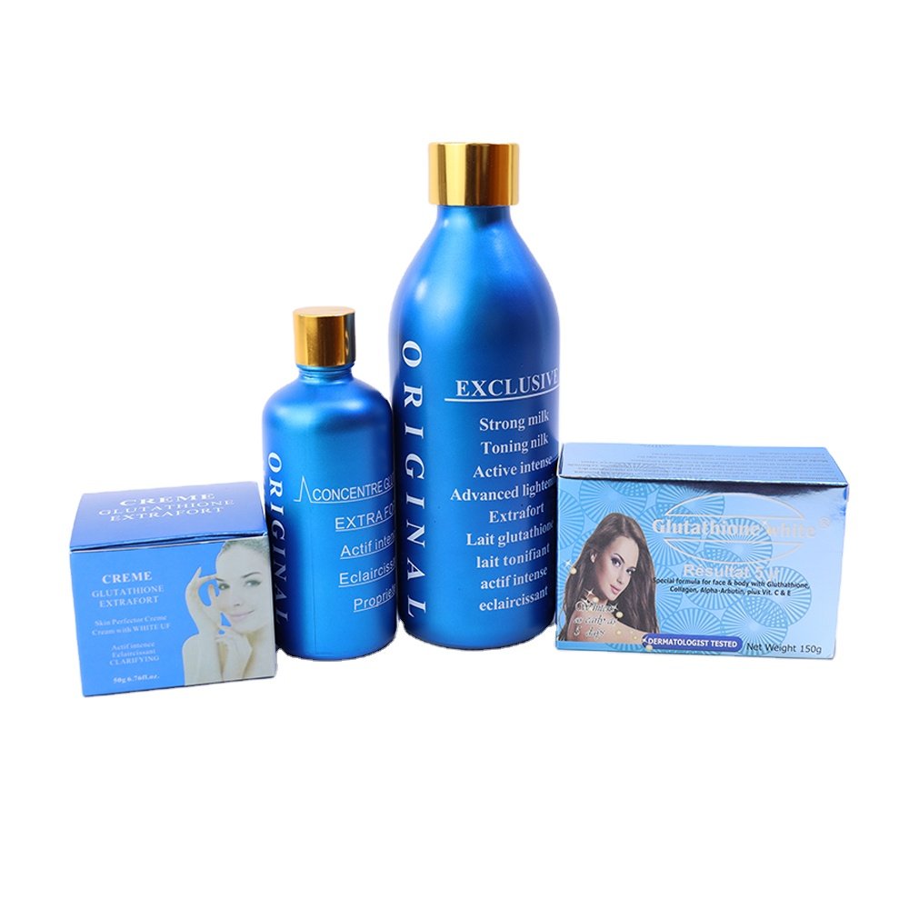 New Skin care Kit New Exclusive Strong Milk Lati Glutathio Concentre Eclaircissan Blue Beauty Whitening Set For Women