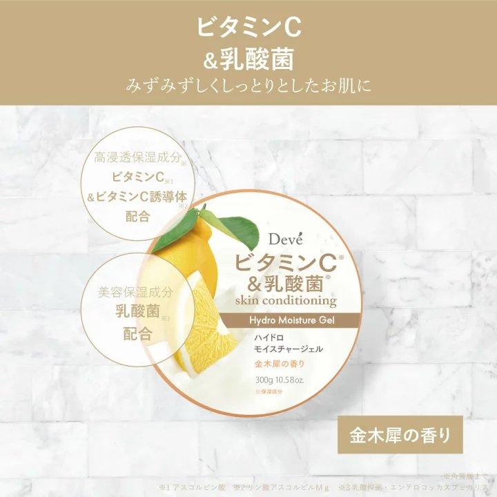 Japan Deve Best Selling Hydro Moisture Gel 300g Body Lotion Vitamin C Lactic Acid Collagen Hyaluronic Acid Whitening Skin
